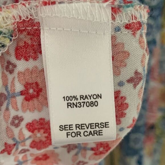 CATO Women’s High Neck Boho Cottage Parchwork Ruffle Sleeveless Top Size 18/20W - Picture 9 of 10